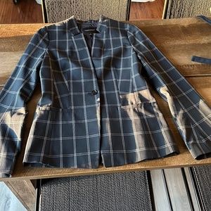 Banana Republic navy checkered blazer